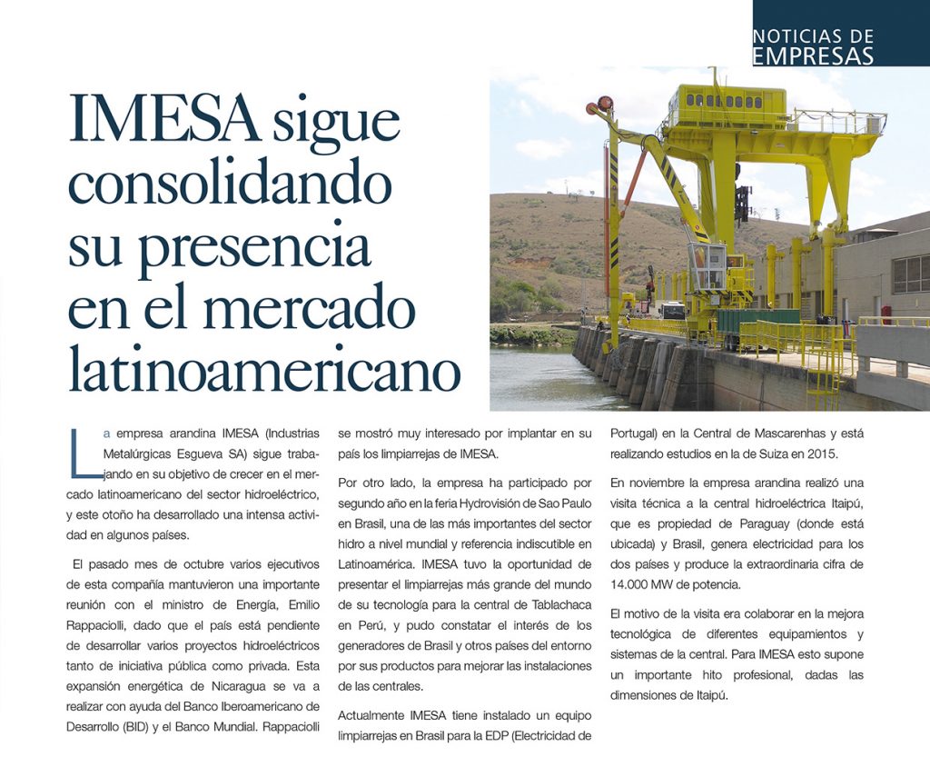 Imesa sigue consolidando su presencia en el mercado lationamericano