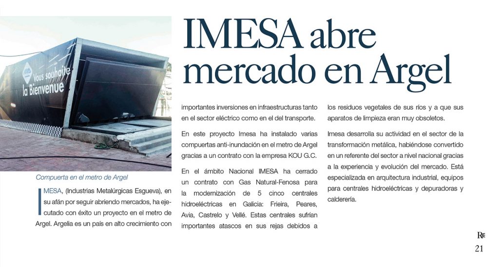 Imesa abre mercado en Argel
